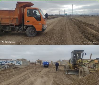 عملیات زیرسازی مسیر پتروپل جهت پروژه آسفالت